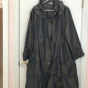 Dorman boutique metallic puckered full length coat